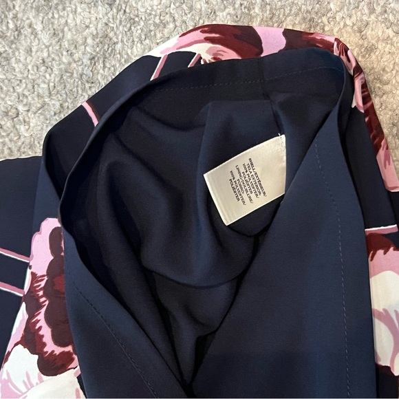 New w/o tag Ann Taylor navy pink white ginkgo print shift dress - Picture 6 of 7